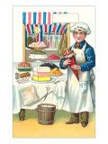 Boy with Various Desserts  Illustration