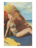 Redhead on Beach in Two-Piece