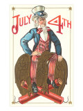 Uncle Sam Riding Eagle  Fourth of July