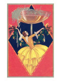 Flamenco Dancer with Giant Champagne Glass