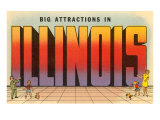 Big Attractions in Illinois  Large Letters