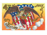 4th of July Greeting  Eagle and Shield