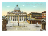 St Peter's Square and Cathedral  Rome  Italy