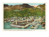 Aerial View of Honolulu Harbor  Hawaii