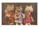 Dressed Kittens with Dolls
