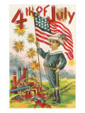 4th of July  Boy with Flag
