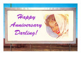 Happy Anniversary Darling  Woman on Billboard