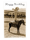 Happy Birthday  Girl on Tiny Pony