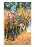 Happy Fourth of July  Early Celebration with Flags