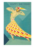 Happy Birthday  Art Deco Dancer