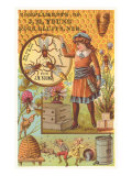 Victorian Girl with Beehive  Honey Comb