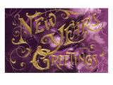 New Year Greetings  Purple and Gold
