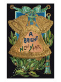 Bright New Year  Embossed Gold Bell