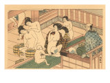 Japanese Woodblock  Public Baths