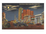 Moon over Broad Street  Augusta  Georgia