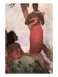 Hawaiian Couple  Man with Ukulele