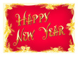 Happy New Year  Red and Gold