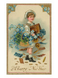 Victorian Boy Dropping Money  Happy New Year