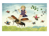 Children Riding Bees