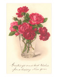 Red Roses in Drinking Glass