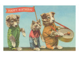 Dressed Dogs and Cat with Greetings