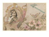 Anniversaire  Victorian Girl in Butterfly Wing