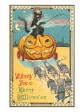 Halloween  Pumpkin Carriage Drawn by Mice
