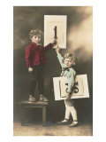 Happy New Year  Children with Numbers