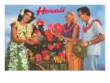 Hawaii  Tourist Couple  Fruit  Hawaiian Lady