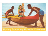Having Fun in Hawaii  Woman in Outrigger