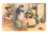 Cartoon Cats Playing House