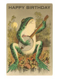 Happy Birthday  Frog with Banjo