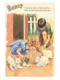 Bunny  Children Feeding Rabbits