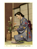 Geisha Doing Ikebana  Japan