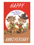 Happy Anniversary  Cartoon Cowboys