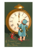 Happy New Year  Child with Clock