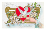 Birthday Congratulations  Dove and Flowers