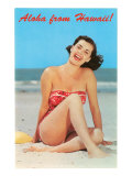 Aloha from Hawaii  Woman on Beach