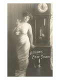 Happy New Year  Woman with Champagne