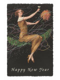 Happy New Year  Lady in Confetti