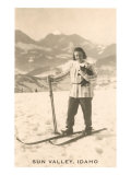 Sun Valley  Idaho  Girl Skiing with Cat