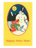 Child  Snowman  Smiling Moon