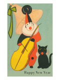 Clown Playing Bass  Cat Howling
