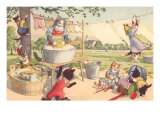 Cats on Laundry Day