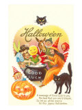 Halloween  Costumed Children and Poem