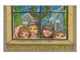 Happy New Year  Children at Window