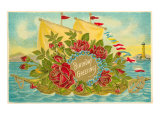 Birthday Greetings  Ship with Roses