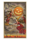 Halloween Greetings  Witches and Jack O'Lantern