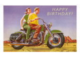 Happy Birthday  Couple on Motorcycle