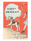 Happy Birthday  Schnauzer with Letter